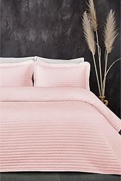Mu Art Ahşap 100% cotton bedspread (pique) set single judy horizontal striped quilted daily powder