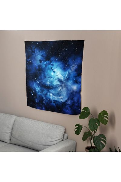 PaintedAnarchy Milky Way Star Map Modern Wall Cloth - Vibrant Ranforce Fabric