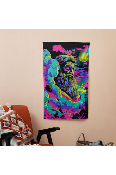 PaintedAnarchy Neon Greek Mythology Popart Wall Cloth - Vibrant Colors, Bedroom and Living Comfort