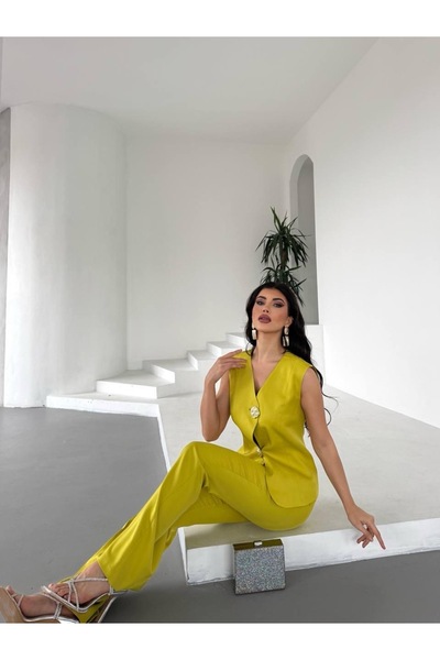 Ekim Store COPY - Costum blazer dublu cu centură cu ochi