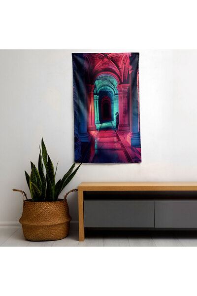 PaintedAnarchy Neon Baroque Wall Art Sublimation Print Wall Drape - 100% Cotton Back and Polyester Front