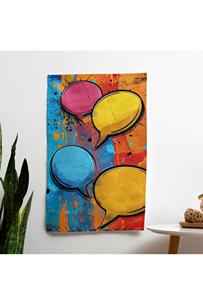 Popart Tarzı  Duvar Sanatı - Canlı Süblimasyon Baskı Kumaş Duvar Örtüsü