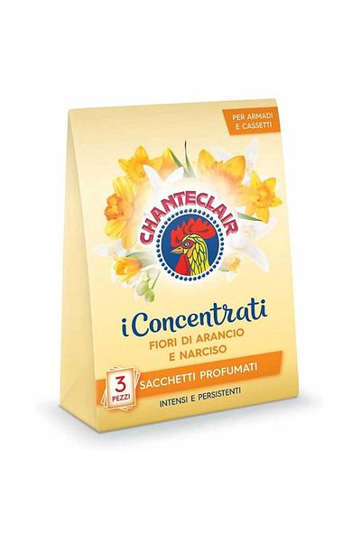 chante clair Set of 3 Scented Sachets, Wardrobe Air Freshener, Orange Blossom and Daffodils, 3 X 12 G
