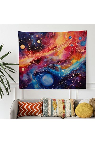 PaintedAnarchy Modern Star Map Wall Cloth - 100% Cotton Back, Polyester Front, Ranforce Fabric