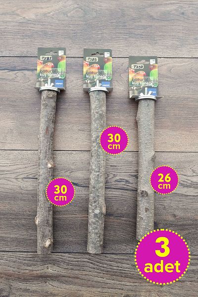 Vixpet Venty 3 Pieces Natural Parrot Perch Set |   Macaw, Cockatoo, Jako, Amazon, Eklektus, Alex, Konur - M312