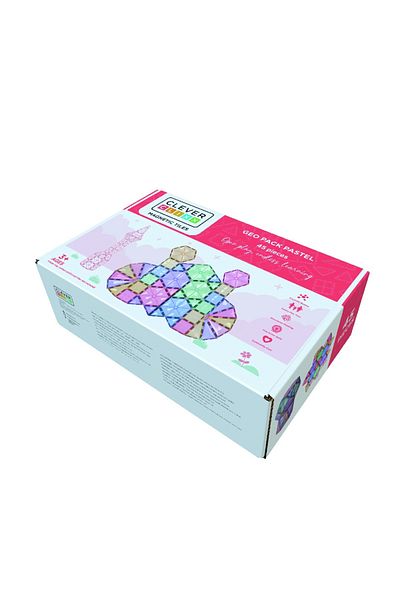 Clicstoys Magnetic building game Pastel 45 pieces, Cleverclixx
