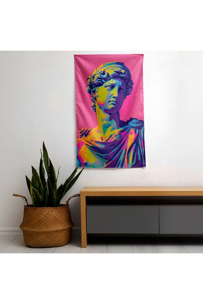 PaintedAnarchy Classic Pop Art Fusion Wall Drape - 100% Cotton Back, Polyester Front - Vibrant Colors, Lightweight,