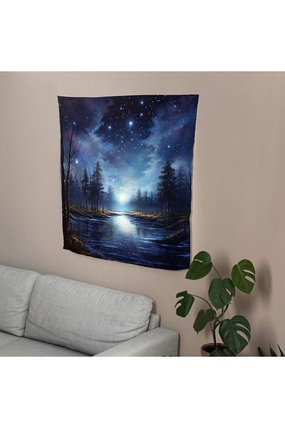 PaintedAnarchy Space Nebula Dreamless Wall Blanket - 100% Cotton Back, Sublimation