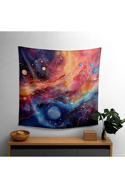 PaintedAnarchy Modern Star Map Wall Cloth - 100% Cotton Back, Polyester Front, Ranforce Fabric
