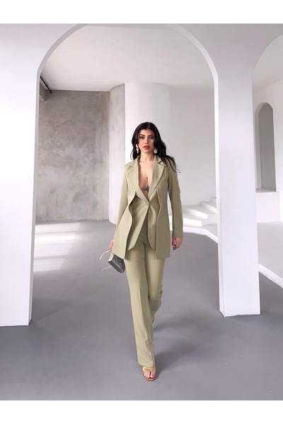 Ekim Store Belt Detailed Double Blazer Suit