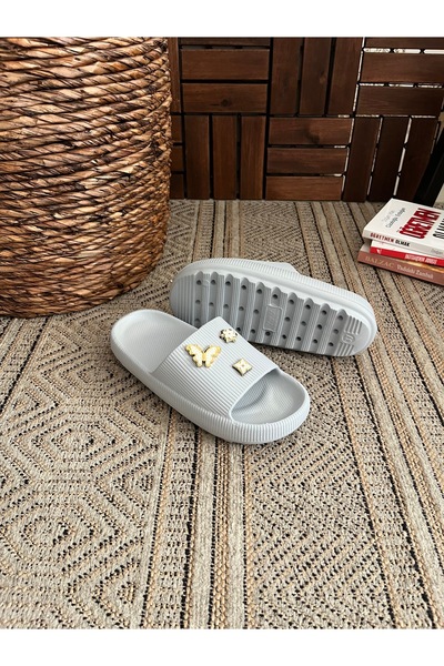 Behtah Kundura 6 Stones Stylish Design Open Front Beach Pool Garden Sea Summer Soft Thick Sole Daily Slippers