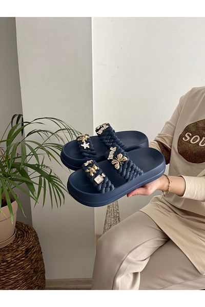 Behtah Kundura Stylish Design Open Front Beach Pool Garden Sea Summer Soft Thick Sole Daily Slippers