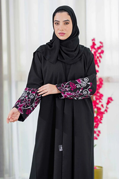 Zahya Abaya عباية كلاسيك بتدخيلات تطريز وردع الكم