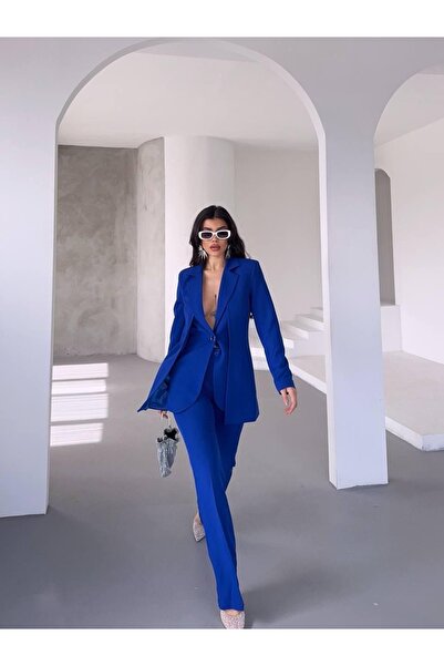 Ekim Store Kuşak Detaylı İkili Blazer Takım
