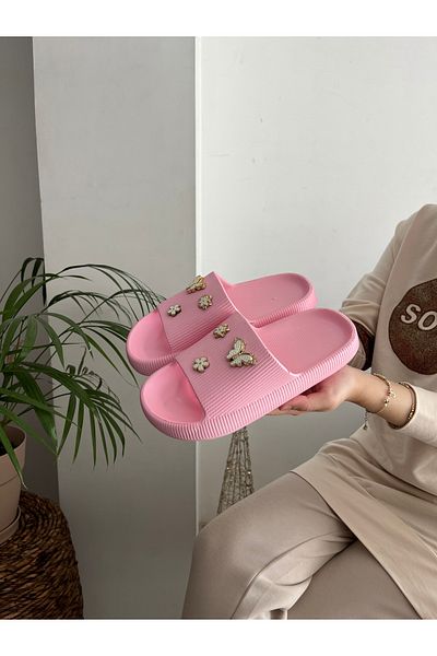 Behtah Kundura 6 Stones Stylish Design Open Front Beach Pool Garden Sea Summer Soft Thick Sole Daily Slippers