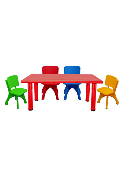 MUPARK Anaokulu - Kreş - Aktivite Masası - 4 Adet Sandalye Set - Çocuk Sandal...