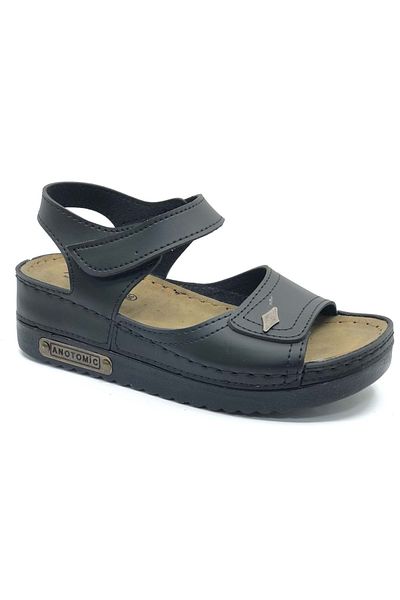 Kocamanlar Ayakkabı Aryan Orthopedic Women's Sandals Black 07-109