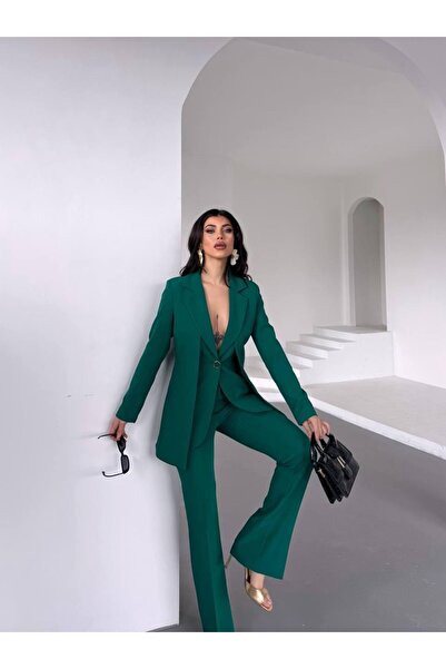 Ekim Store Kuşak Detaylı İkili Blazer Takım
