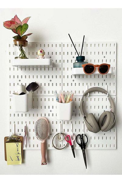 COOYA Pegboard Wall Organizer Kit, Display PegBoard for Crafts Organization, for Office Kitchen Bedroom