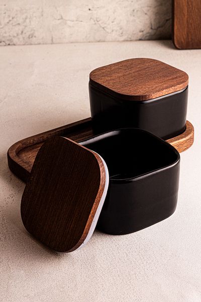 Snippy Luma Black 300ml Ceramic Breakfast Bowl with Vacuum Lid