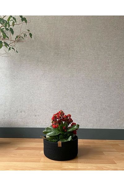 Sevdam Sepet Small Flower Pot Holder - Flower Patterned Flower Pot Holder and Flower Pot Basket