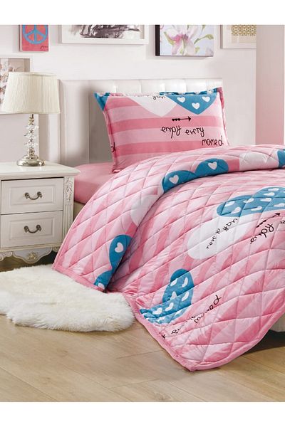 Sleep Night Kids Velvet Comforter Set 3 Pcs Single Size 150 X 200 Cm with bed sheet and pillow case