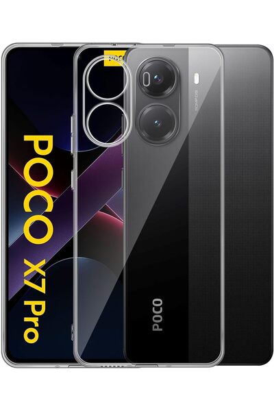 Rivor Xiaomi Poco X7 Pro 5G Uyumlu Kılıf Kamera Korumalı Süper Şeffaf Esnek R...