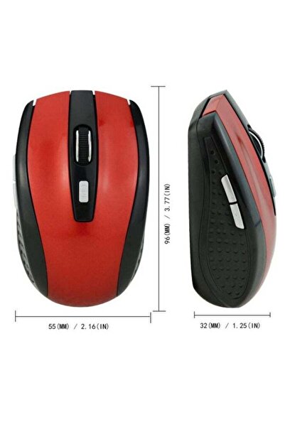 Generic Optical Wireless Mouse - Red