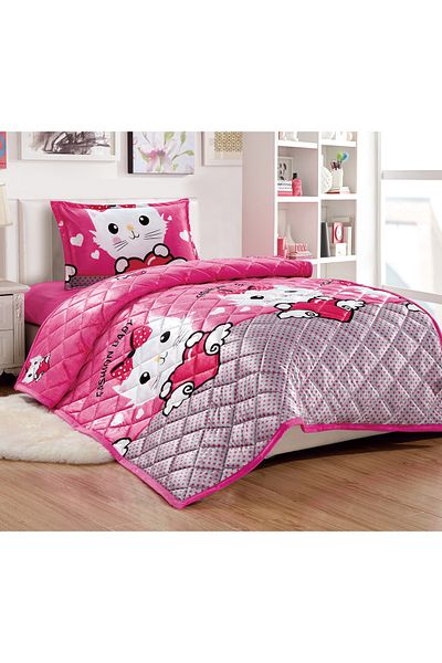 Sleep Night Kids Velvet Comforter Set 3 Pcs Single Size 150 X 200 Cm with bed sheet and pillow case
