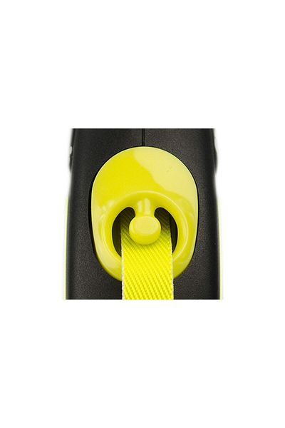 Flexi New Neon M Size Strip Collar Medium 5 Meters Automatic Strip Dog Extension Max 25kg Yellow Strip
