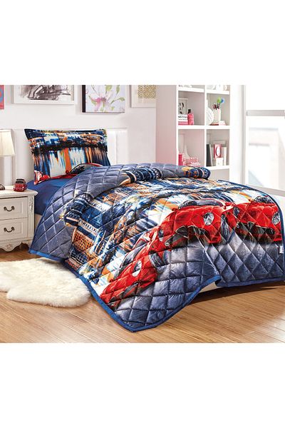 Sleep Night Kids Velvet Comforter Set 3 Pcs Single Size 150 X 200 Cm with bed sheet and pillow case