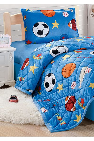 Sleep Night Kids Velvet Comforter Set 3 Pcs Single Size 150 X 200 Cm with bed sheet and pillow case