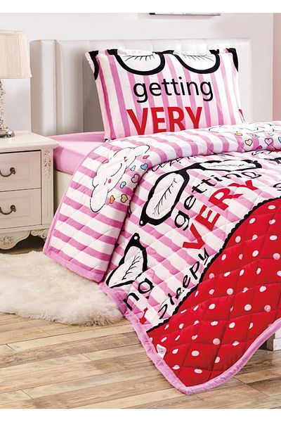 Sleep Night Kids Velvet Comforter Set 3 Pcs Single Size 150 X 200 Cm with bed sheet and pillow case