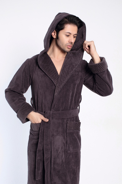 Nuşa رداء حمام من قطن الخيزران ذو طية صدر السترة Pitikare