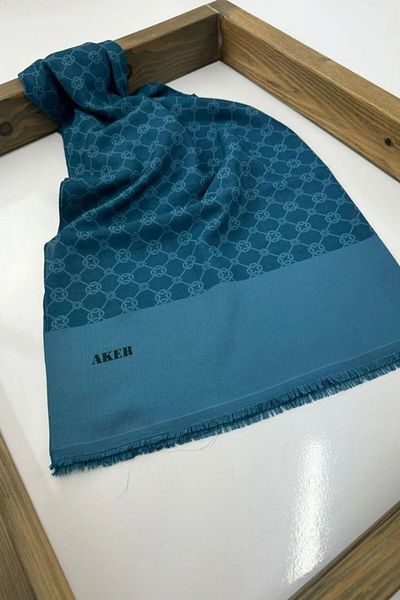 Aker Şal cu monogramă Elegance - 1090100 -923 -PetrolAlbastru