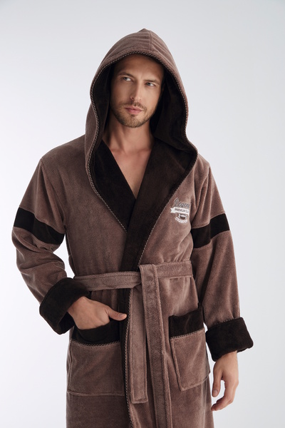 Nuşa رداء حمام من قطن الخيزران المطرز من LEGEND