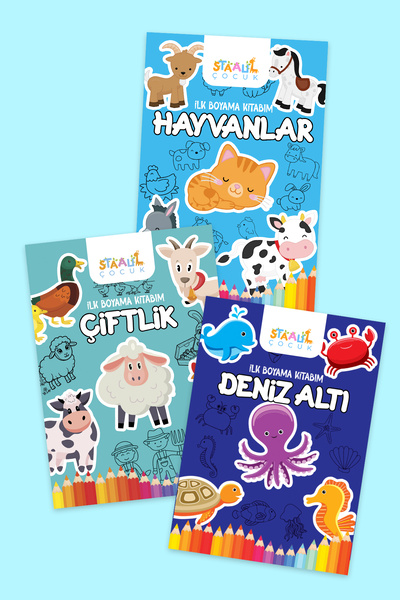 STAAU Çocuk My First Coloring Book - Fun Coloring Set 6 - Animals / Farm / un...