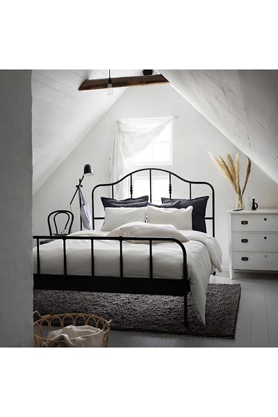 IKEA DVALA White Cotton Duvet Cover Set – 150x200 cm with Pillowcase | Soft & Breathable