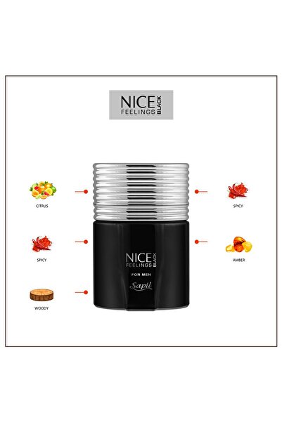 sapil Nice Feeling Black for Men Eau De Toilette 75ml