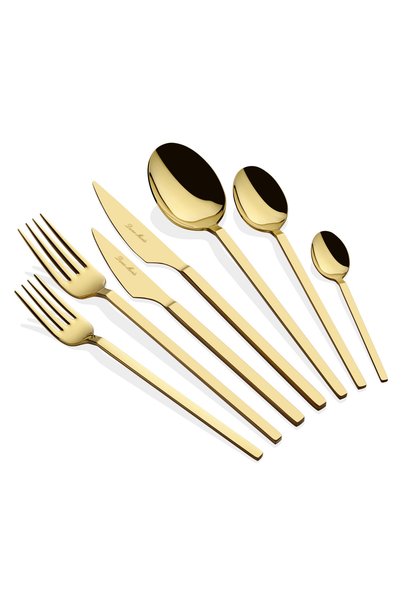 Dame Marie Carre Titanium Gold 42 Piece Cutlery Set for 6 People