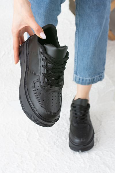 İmerShoes Pantofi negri - Pantofi sport casual pentru femei, talpă înaltă ușoară, cu șireturi 451