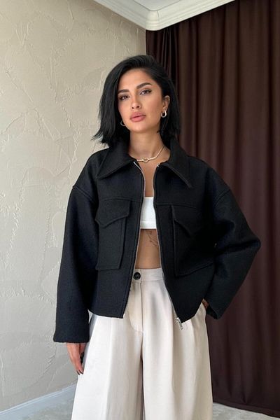 Miracle Omni Black Pocket Flap Stitch Jacket