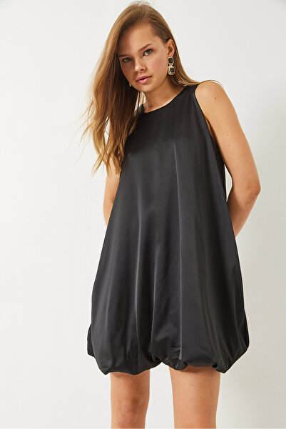 Bianco Lucci Γυναικείο φόρεμα με σατέν μπαλόνι με ελαστική φόδρα 70303 60283006