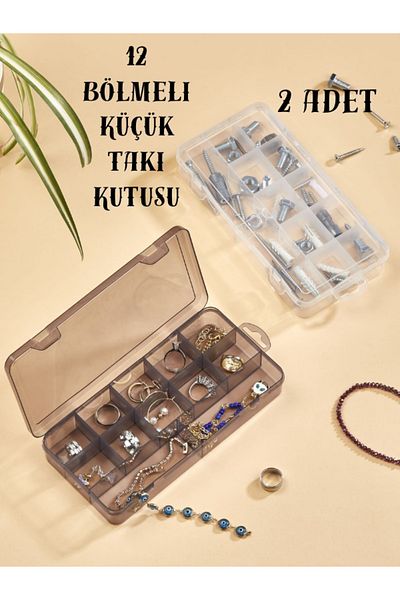 Ayshe Home Concept 2' Piece Hmu-004 12 Compartments Covered Jewelry-Buckle-Accessories-Hardware-Nails-Screw Organizer Organizer