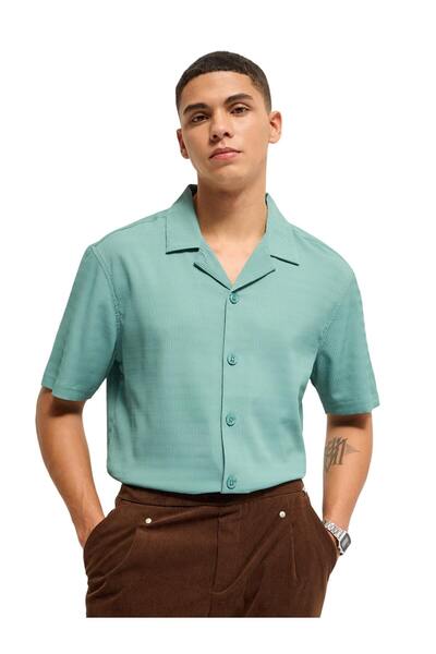 The Bear House  Classic Collar Shirt for Men Regular Fit, Short Sleeve, Casua...