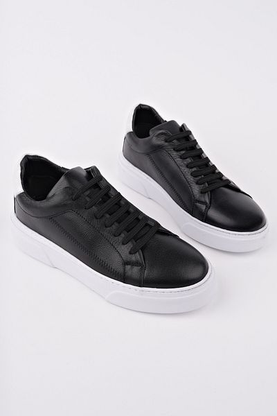 MUGGO Rider Lace-Up Genuine Leather Thick Sole Men's Casual Sneaker Sports Shoes