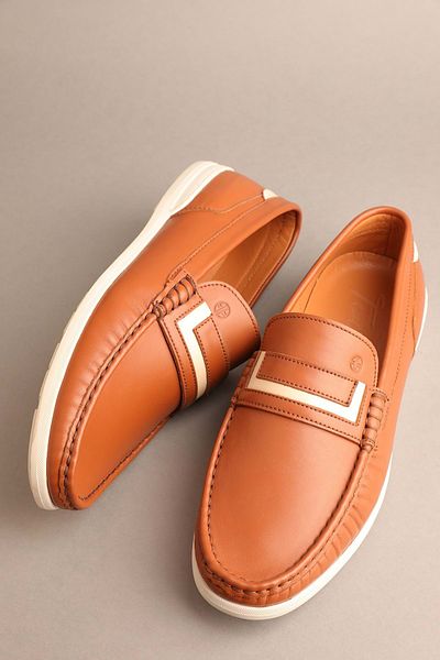 Gondol Ανδρικό γνήσιο δέρμα Classic Loafer Tan Μοντέλο: 42