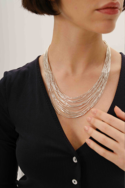 Söğütlü Silver Gümüş özel tasarımlı modern görünümlü 20 sıralı kat kat likit ...