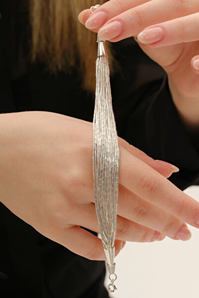 Söğütlü Silver Gümüş özel tasarımlı modern görünümlü 20 sıra likit bileklik S...