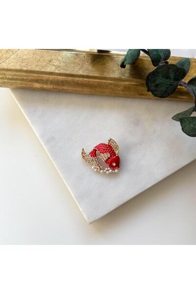 Alice İsstanbul İncili Balık Broş